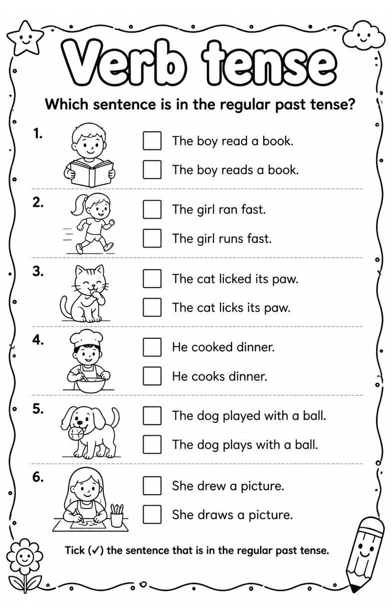 Which sentence is in the regular past tense?