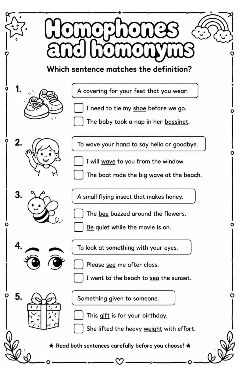 Which sentence matches the definition?