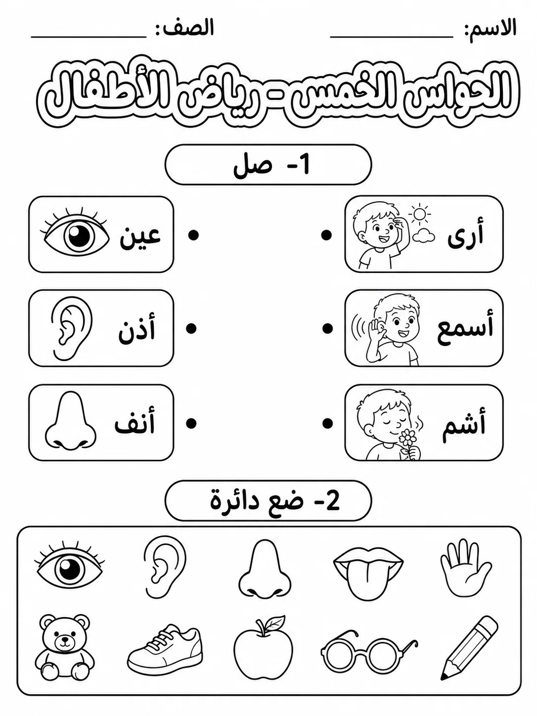 الحواس الخمس - رياض الأطفال