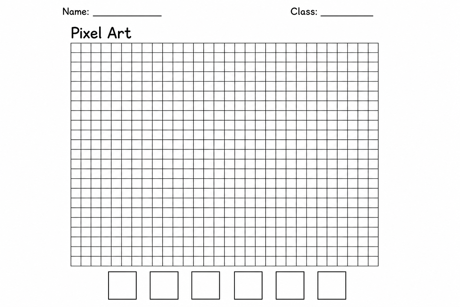 Pixel Art Grid Template (printable)