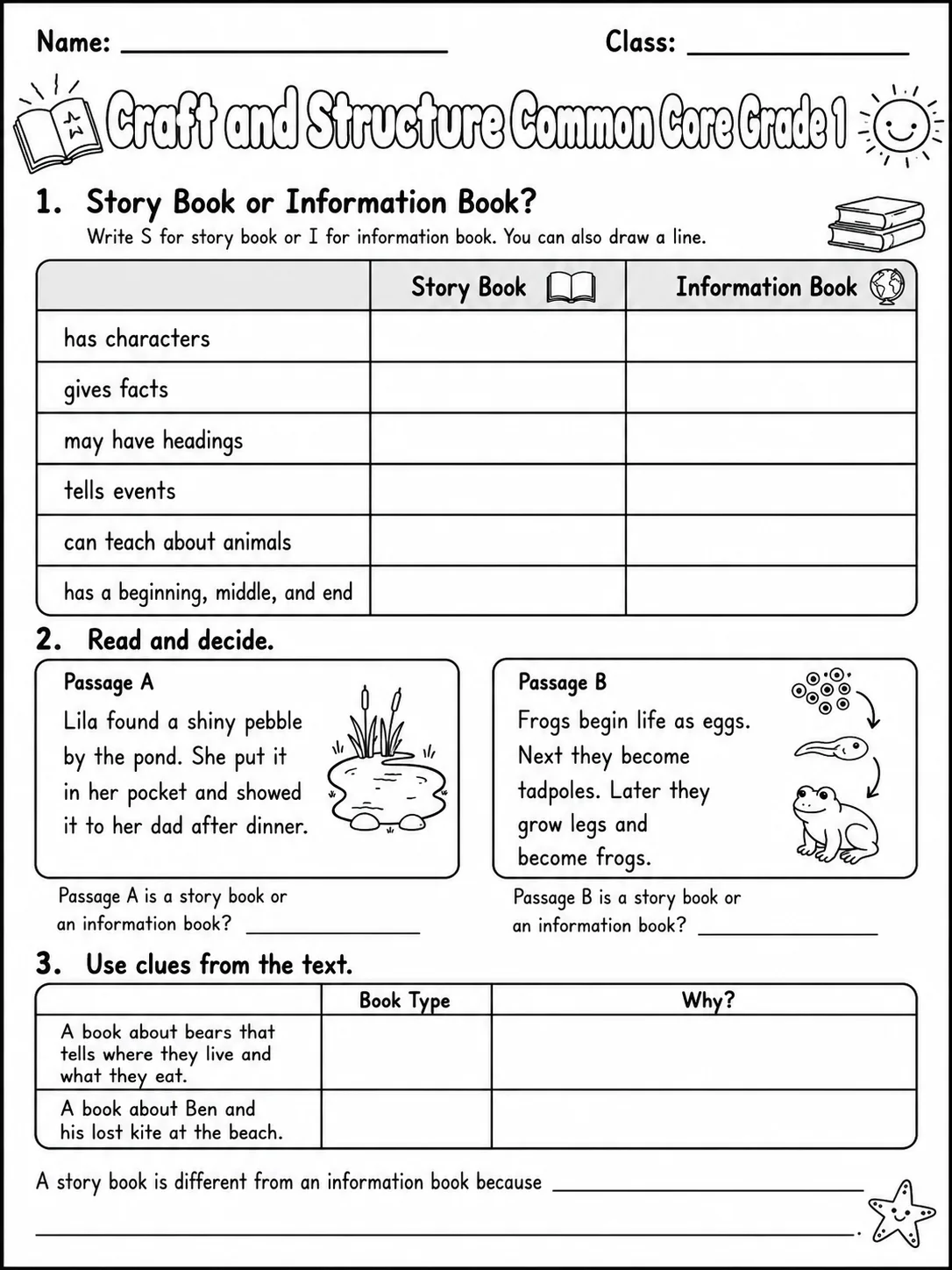 Craft and Structure Common Core Grade 1