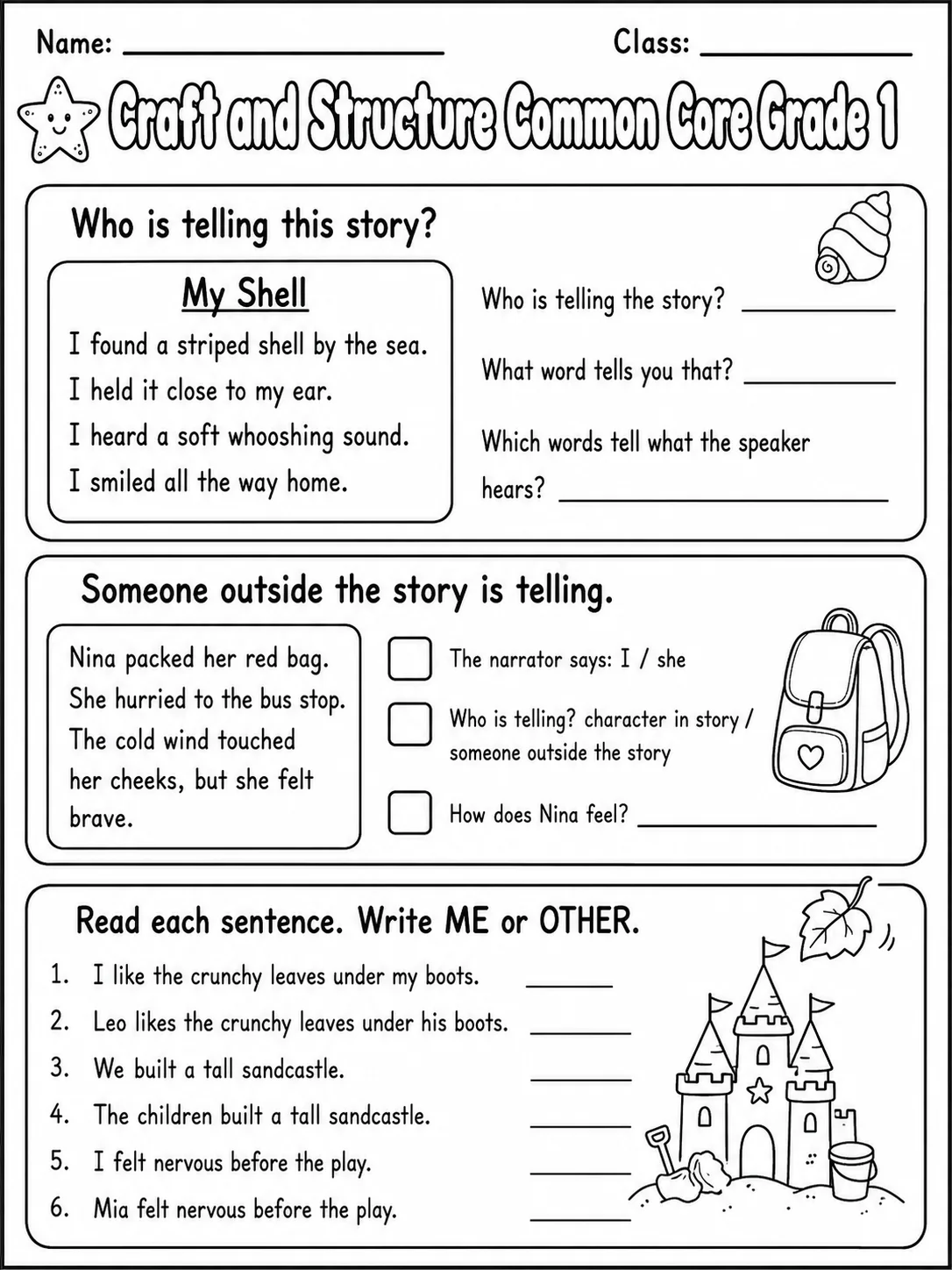 Craft and Structure Common Core Grade 1