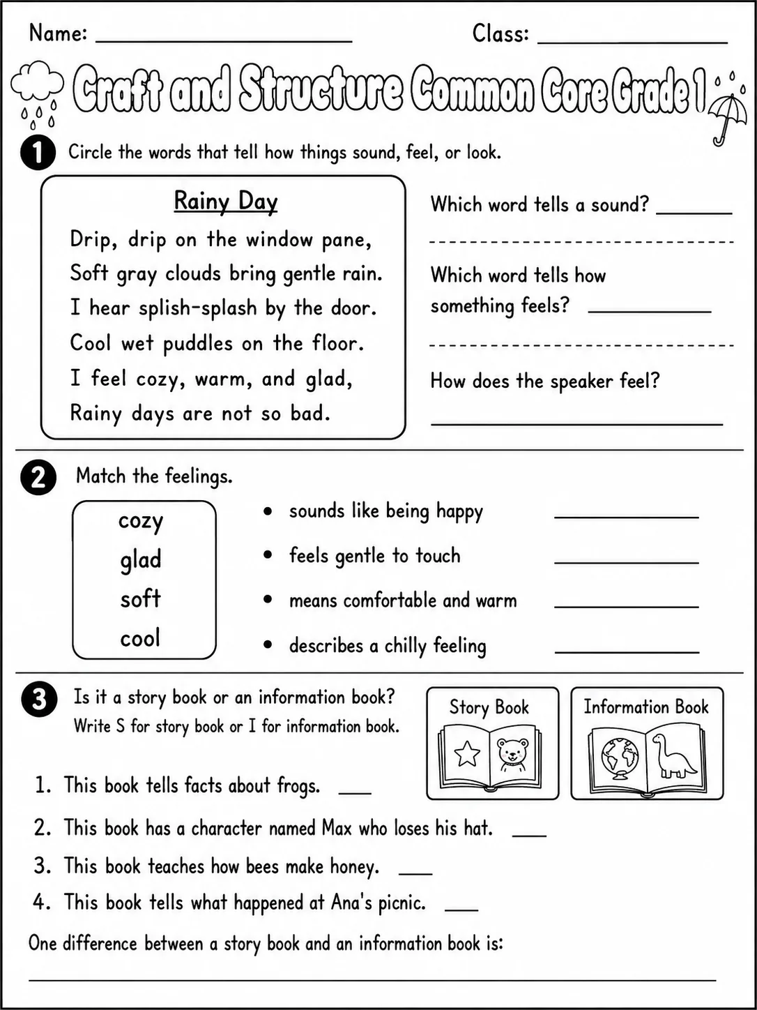 Craft and Structure Common Core Grade 1