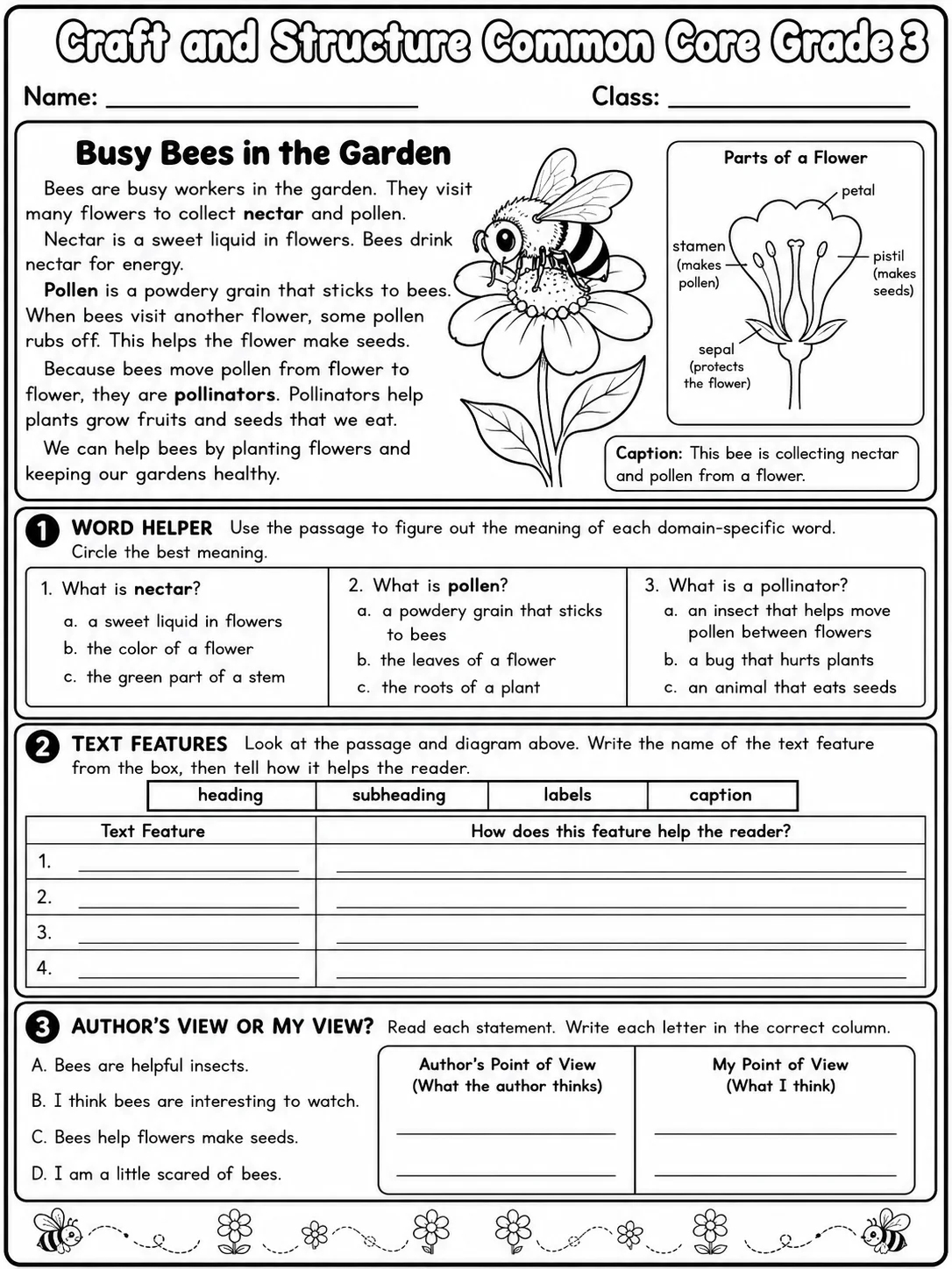 Craft and Structure Common Core Grade 3