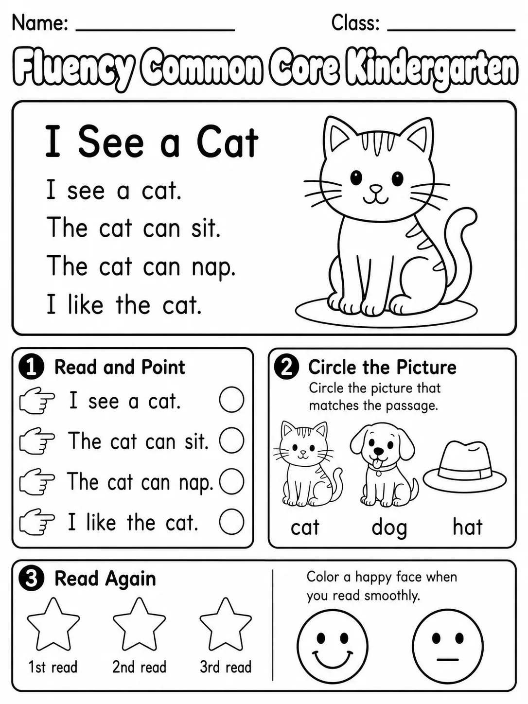 Fluency Common Core Kindergarten