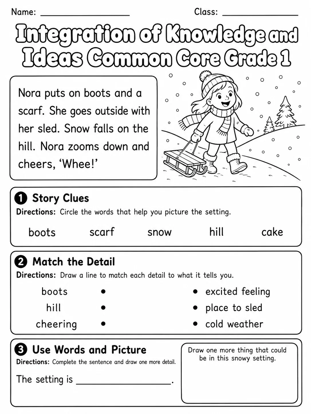 Integration of Knowledge and Ideas Common Core Grade 1