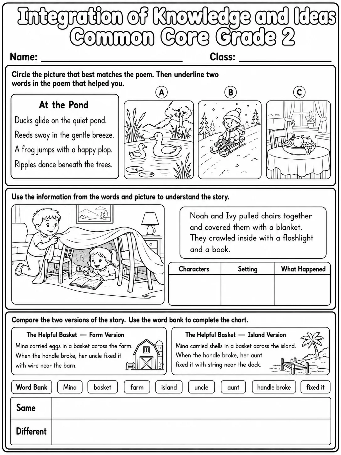 Integration of Knowledge and Ideas Common Core Grade 2
