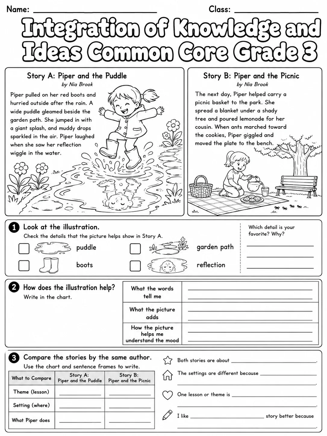 Integration of Knowledge and Ideas Common Core Grade 3
