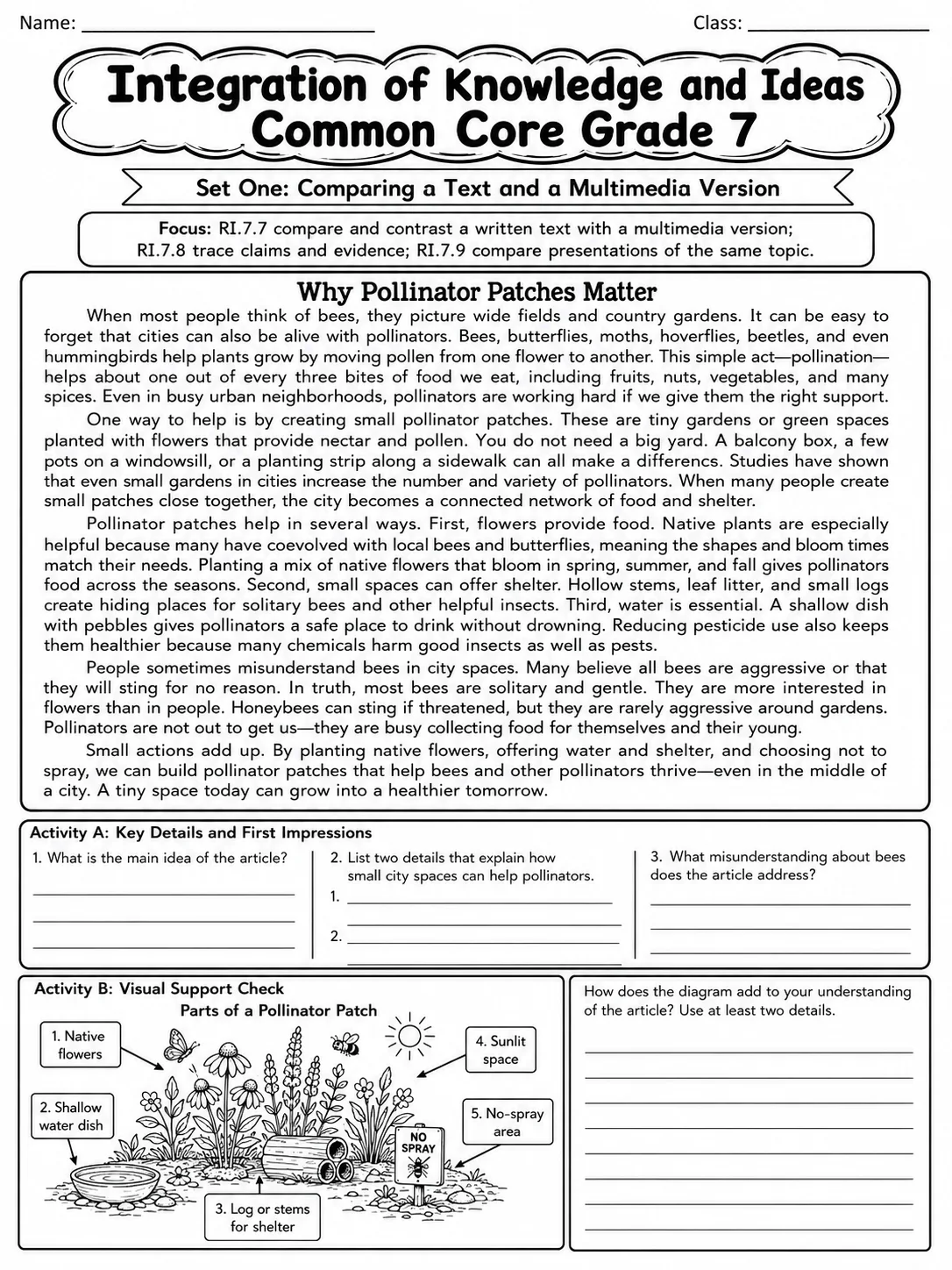 Integration of Knowledge and Ideas Common Core Grade 7