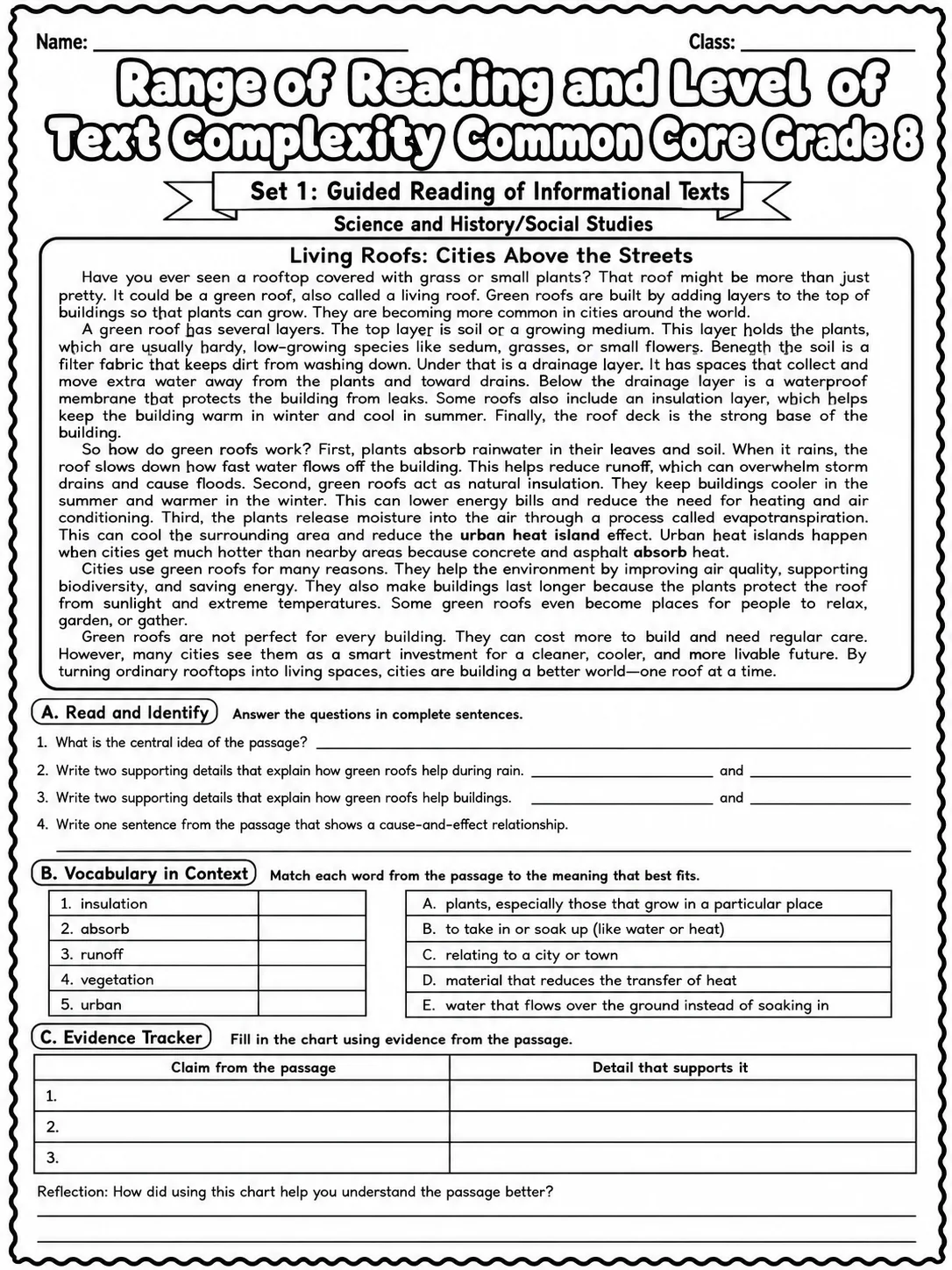 Range of Reading and Level of Text Complexity Common Core Grade 8
