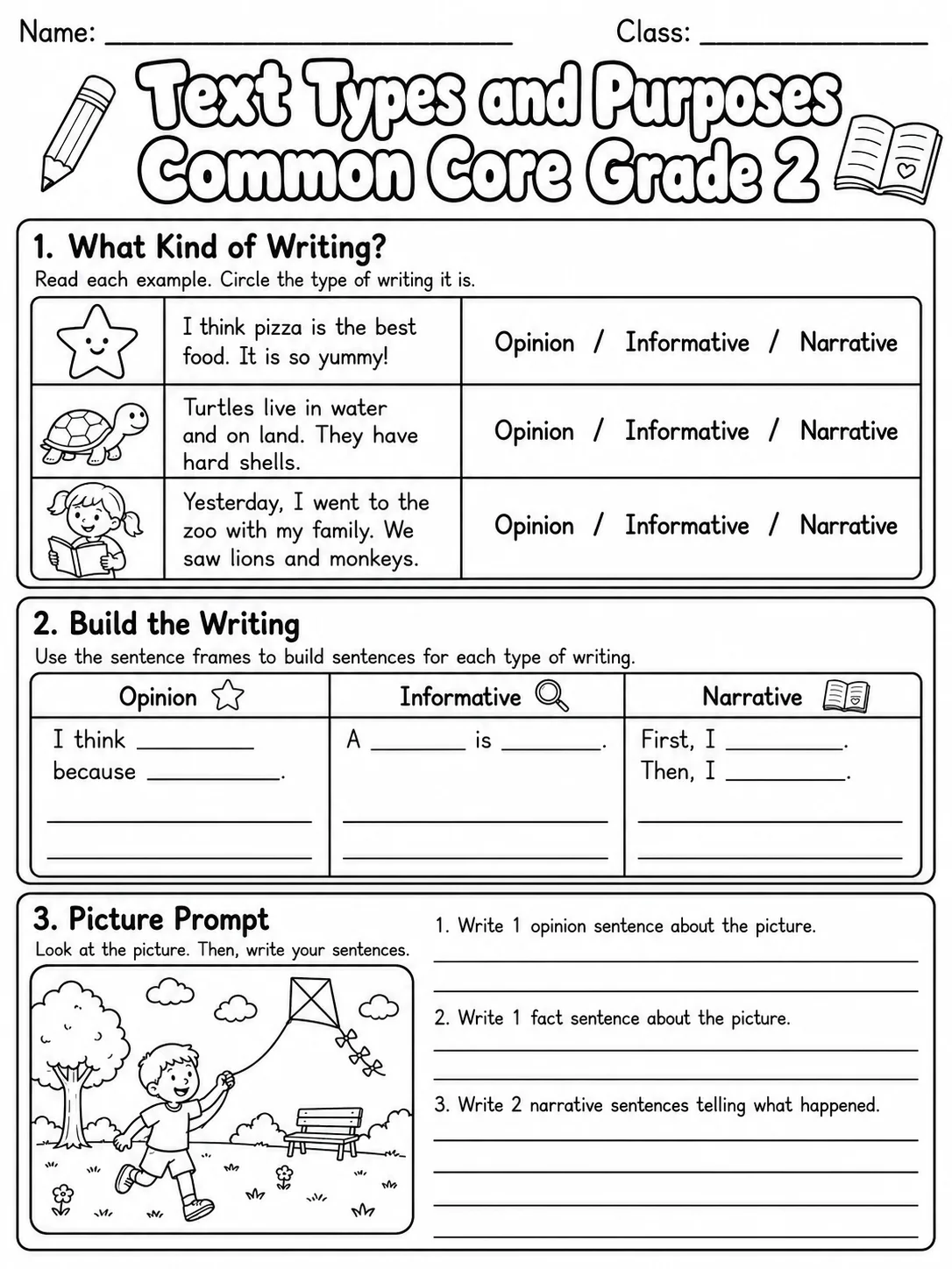 Text Types and Purposes Common Core Grade 2