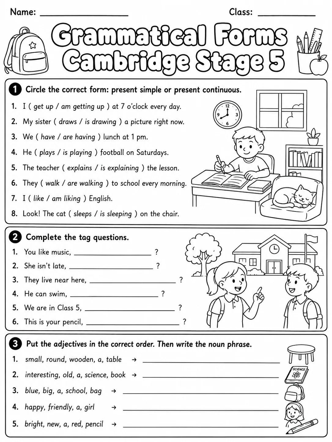Grammatical Forms Cambridge Stage 5