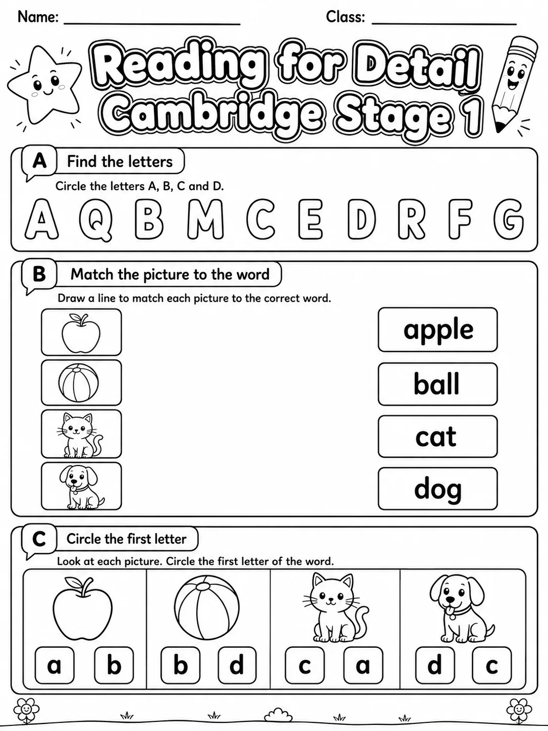 Reading for Detail Cambridge Stage 1