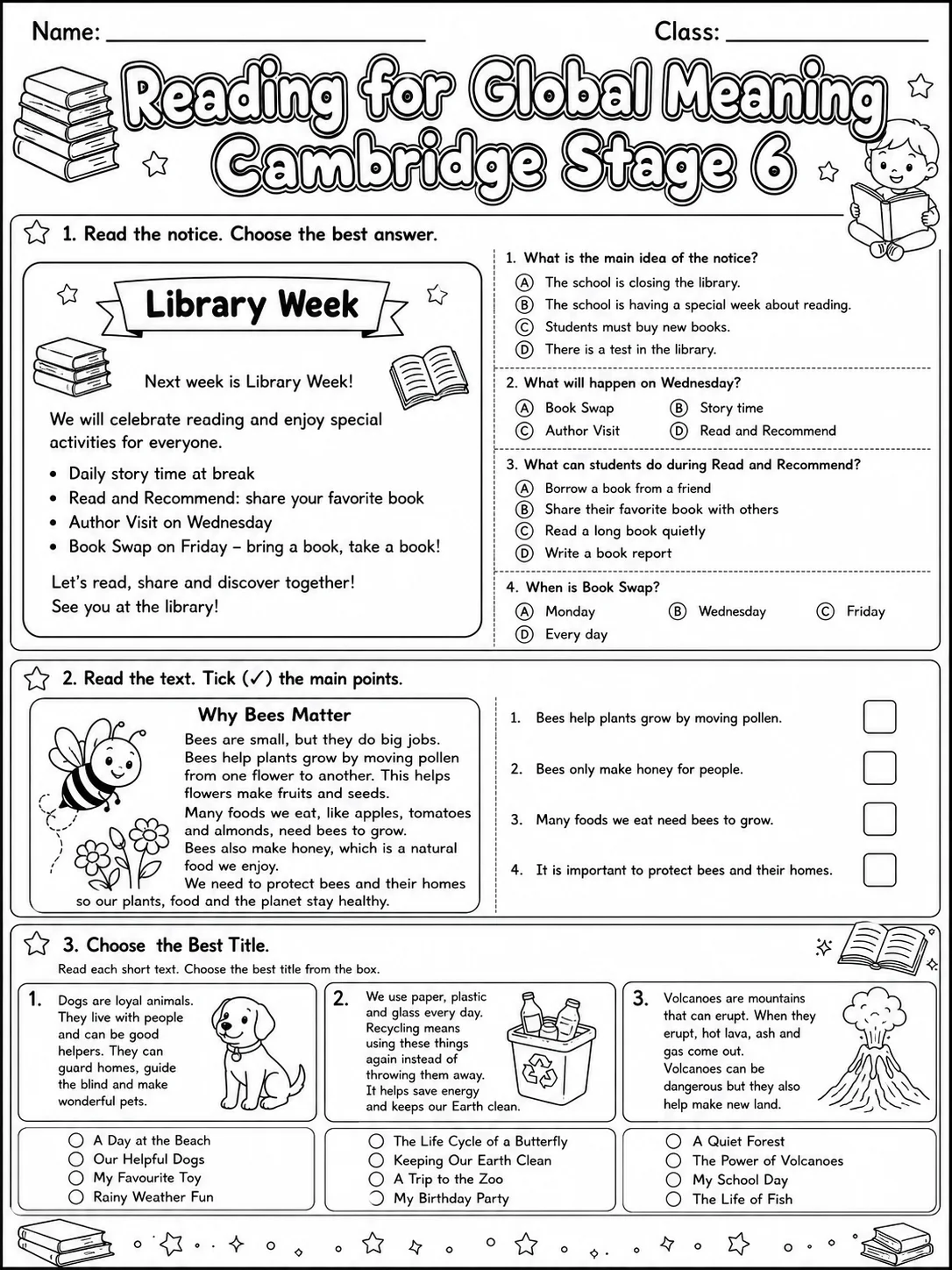 Reading for Global Meaning Cambridge Stage 6
