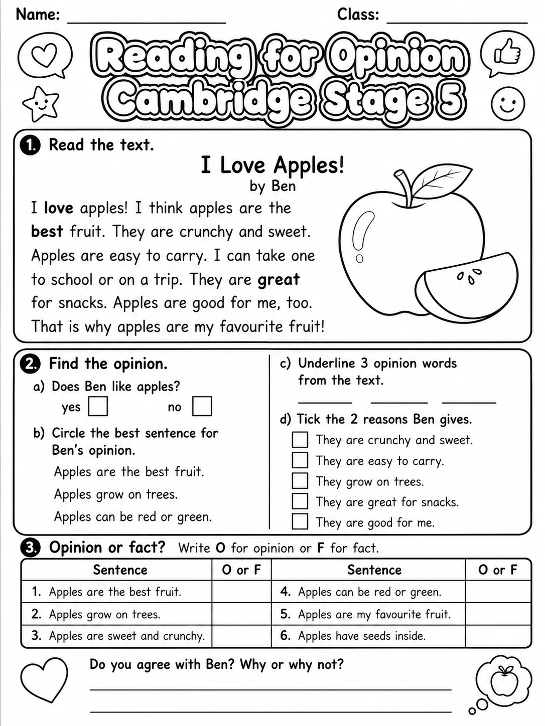 Reading for Opinion Cambridge Stage 5