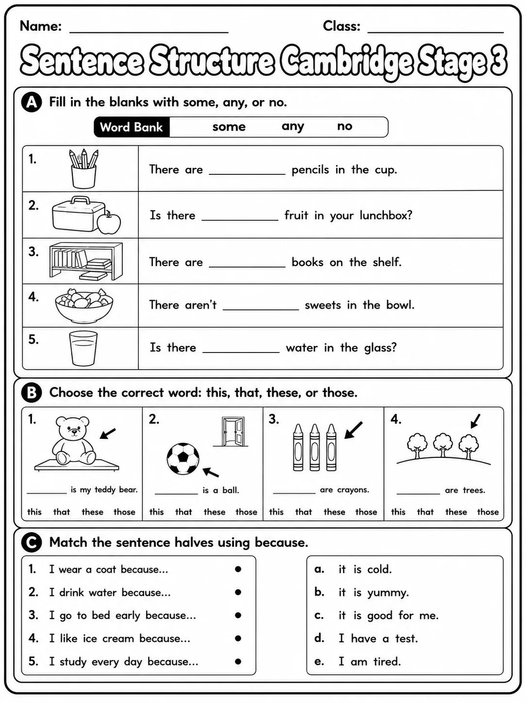 Sentence Structure Cambridge Stage 3
