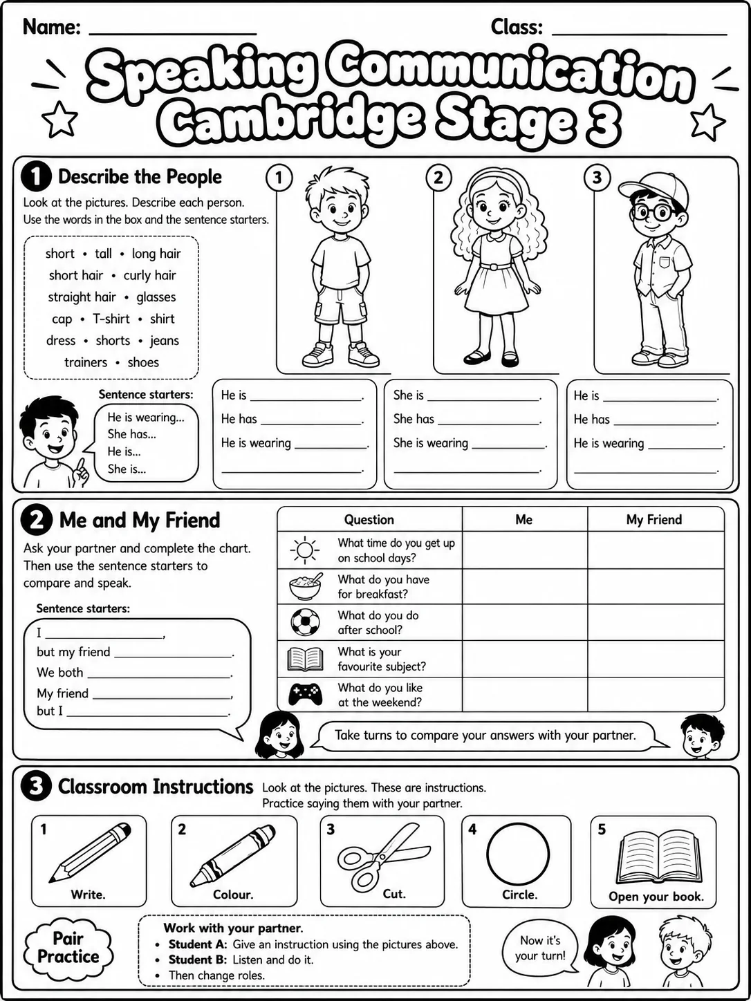 Speaking Communication & Cambridge Stage 3