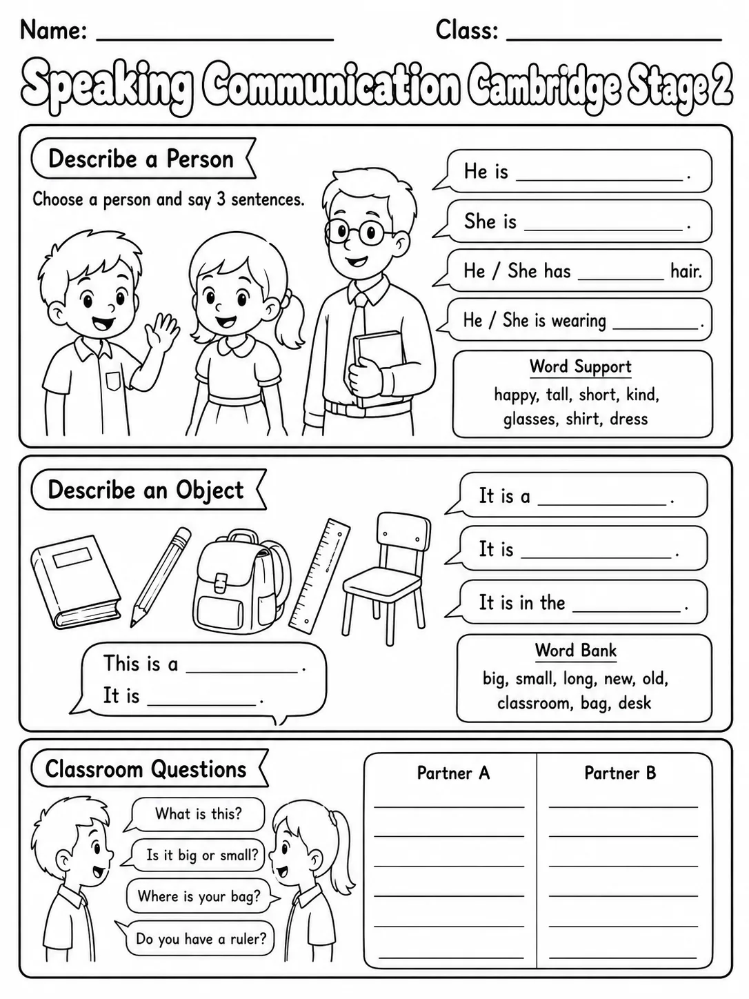 Speaking Communication Cambridge Stage 2