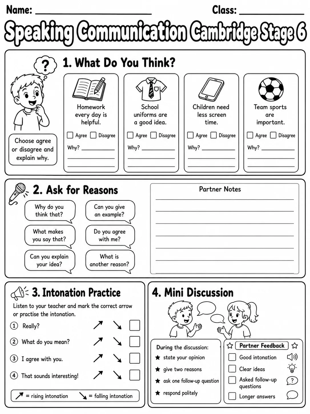 Speaking Communication Cambridge Stage 6