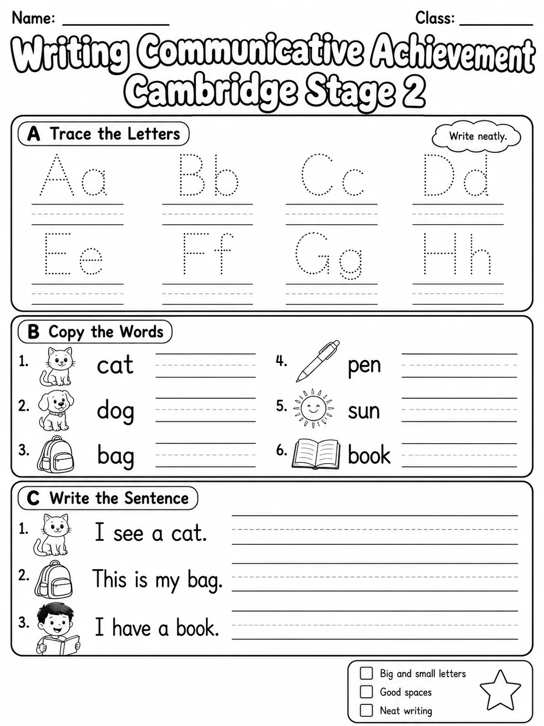 Writing Communicative Achievement Cambridge Stage 2