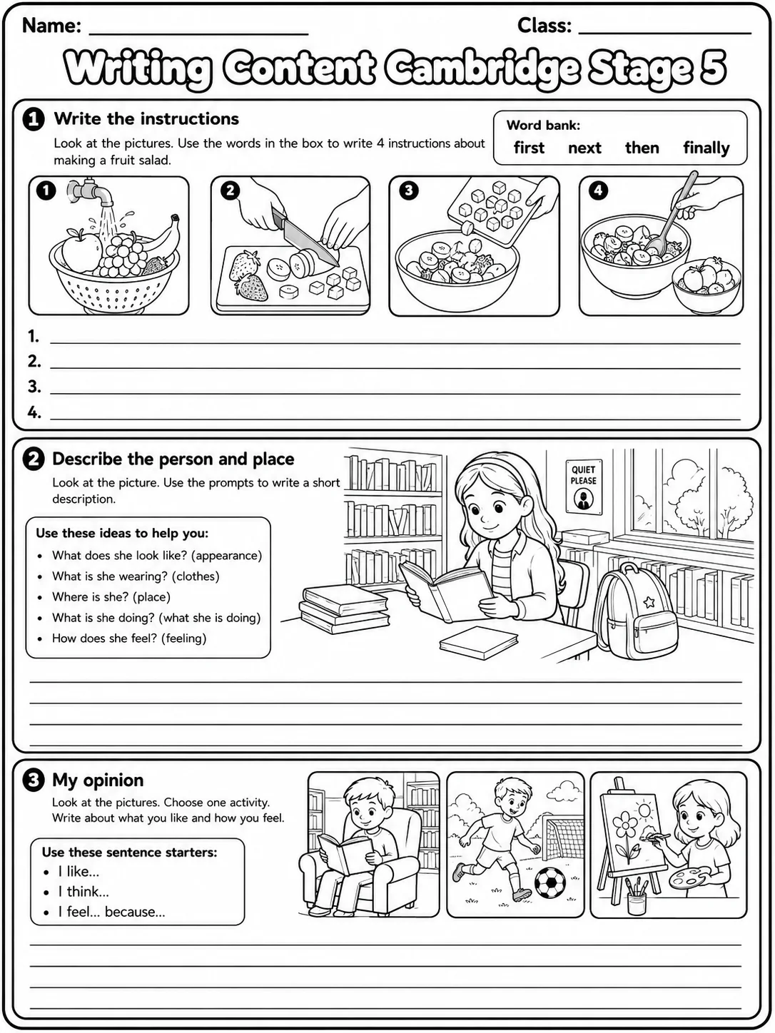 Writing Content Cambridge Stage 5