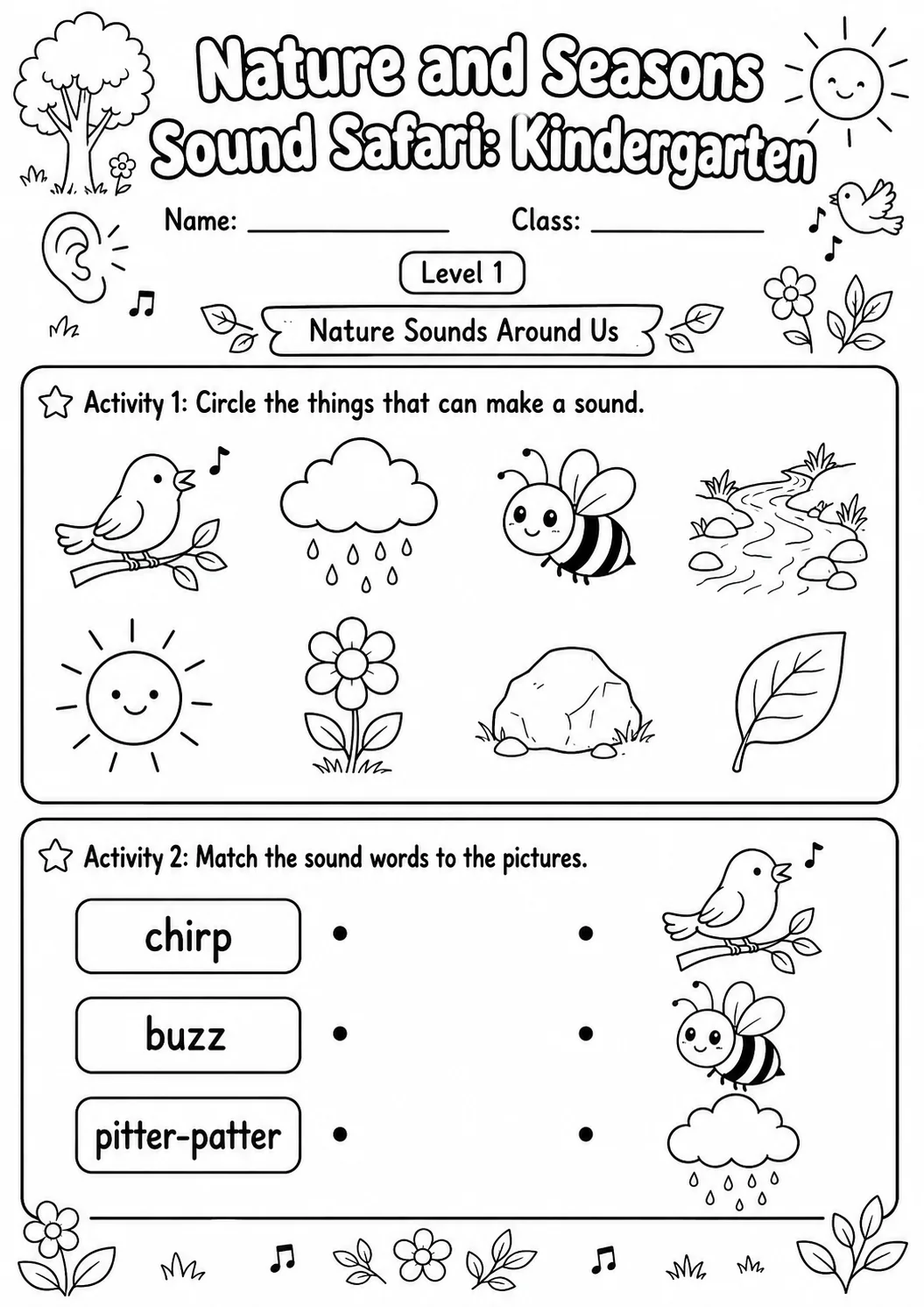 Sound Safari Worksheet Pack