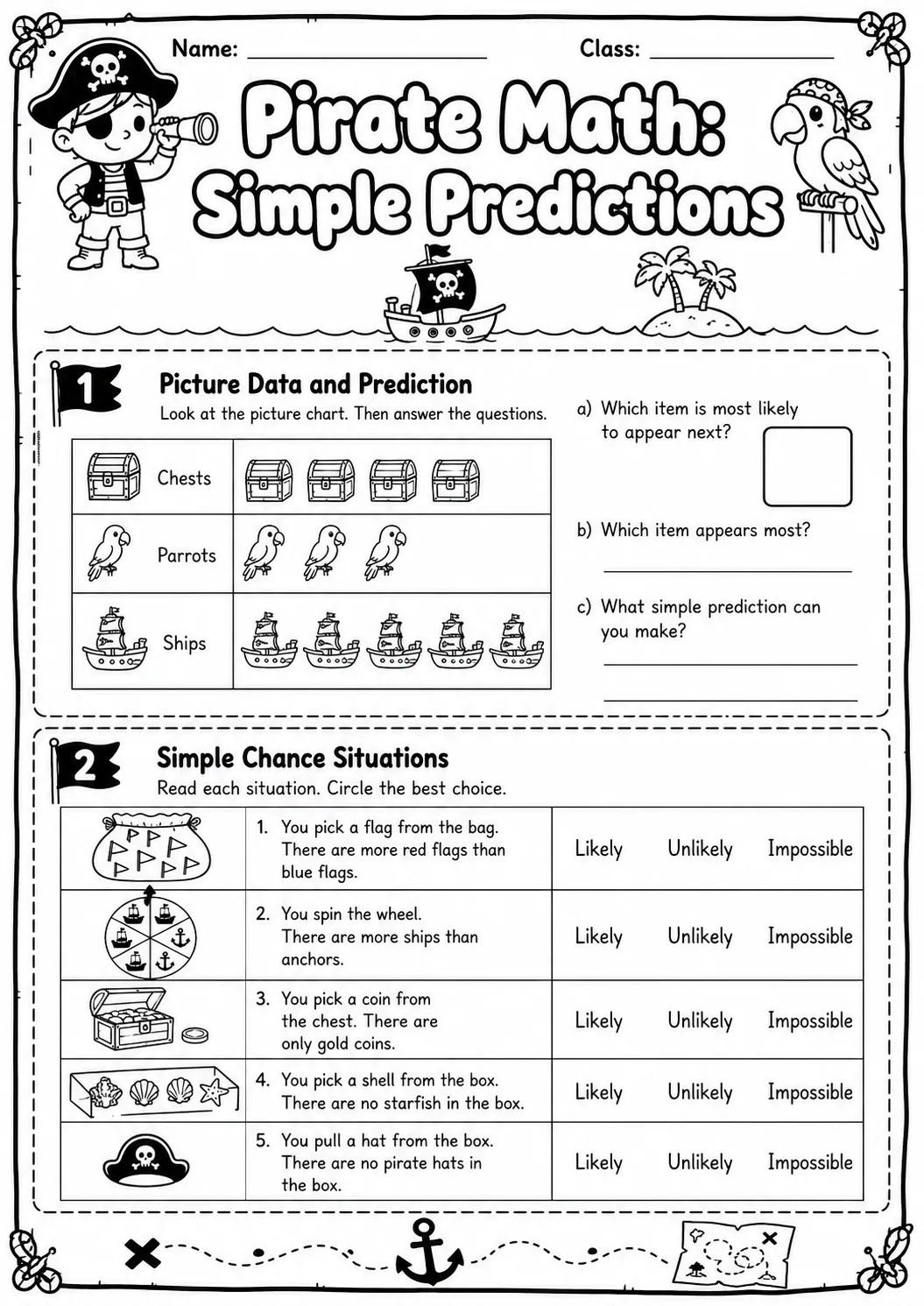 Pirate Math: Money Worksheet Pack
