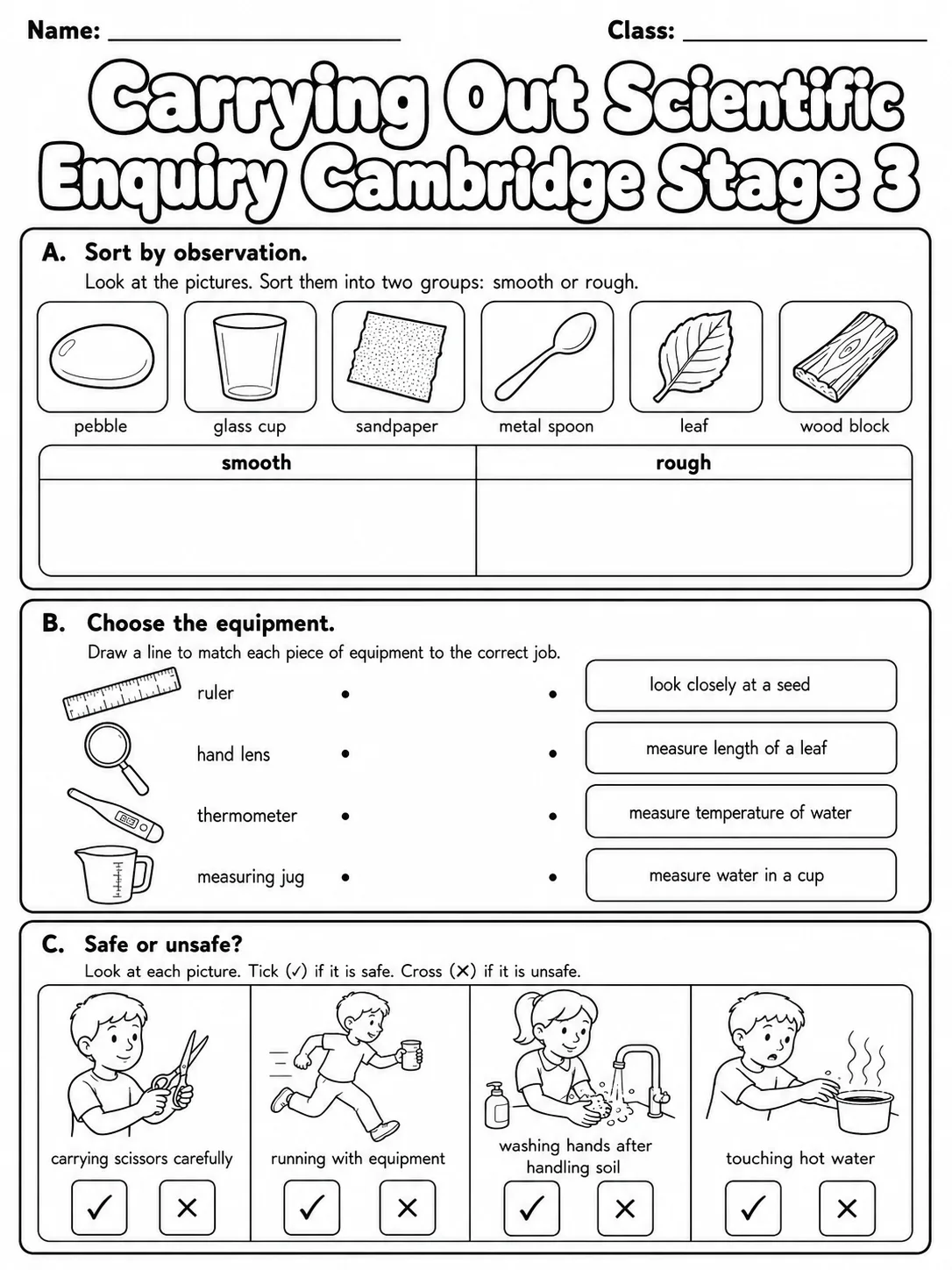 Carrying Out Scientific Enquiry Cambridge Stage 3