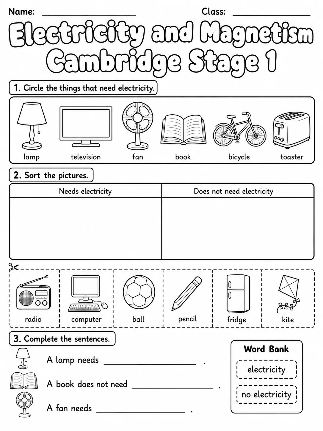 Electricity and Magnetism Cambridge Stage 1