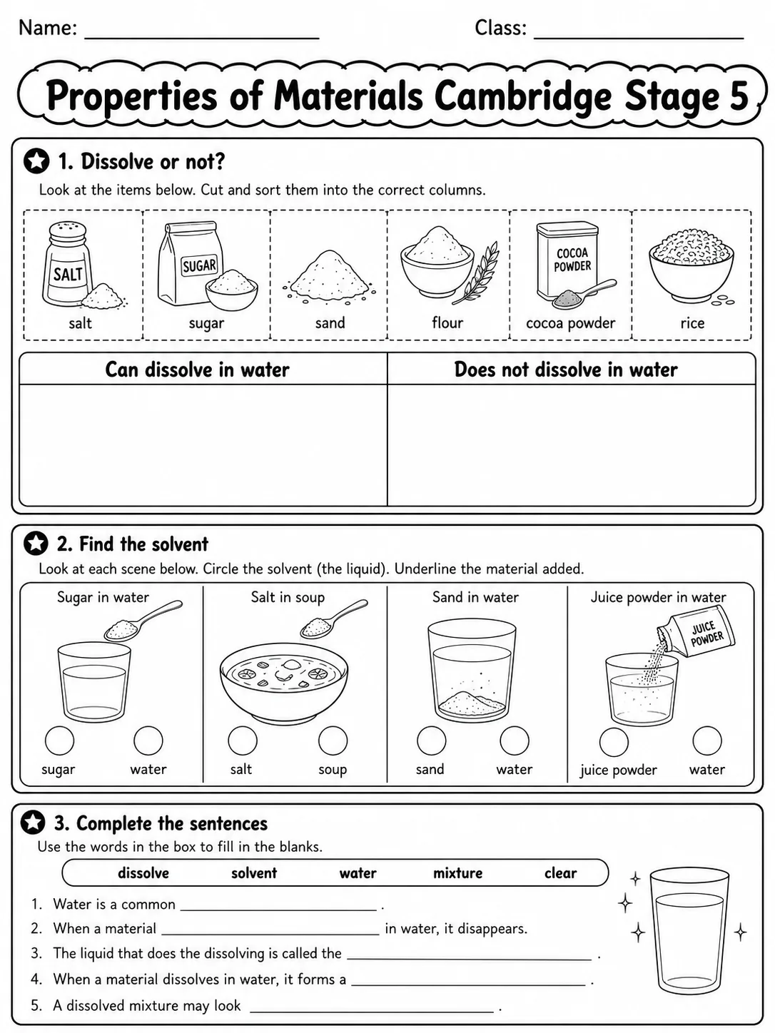 Properties of Materials Cambridge Stage 5