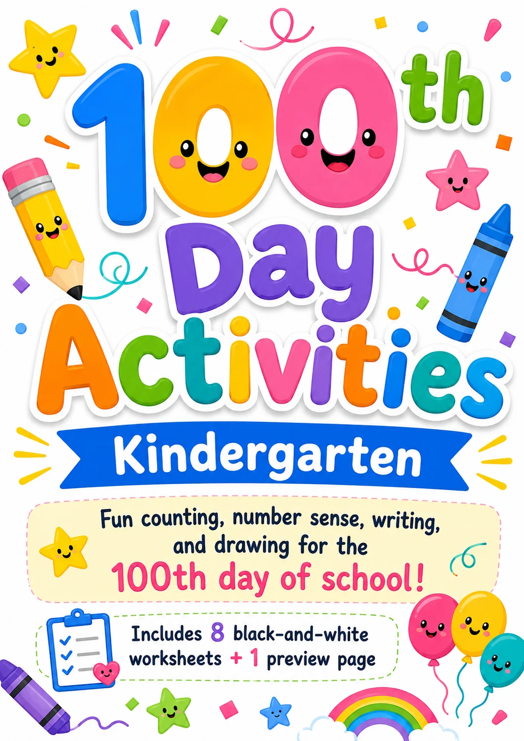 100th Day Activities Worksheet Pack