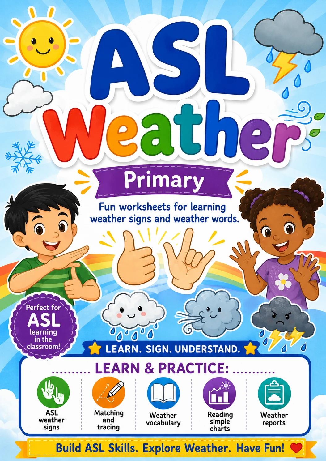 ASL Weather Worksheet Pack