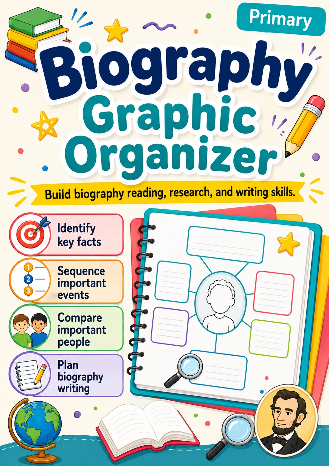Biography Graphic Organizer Worksheet Pack