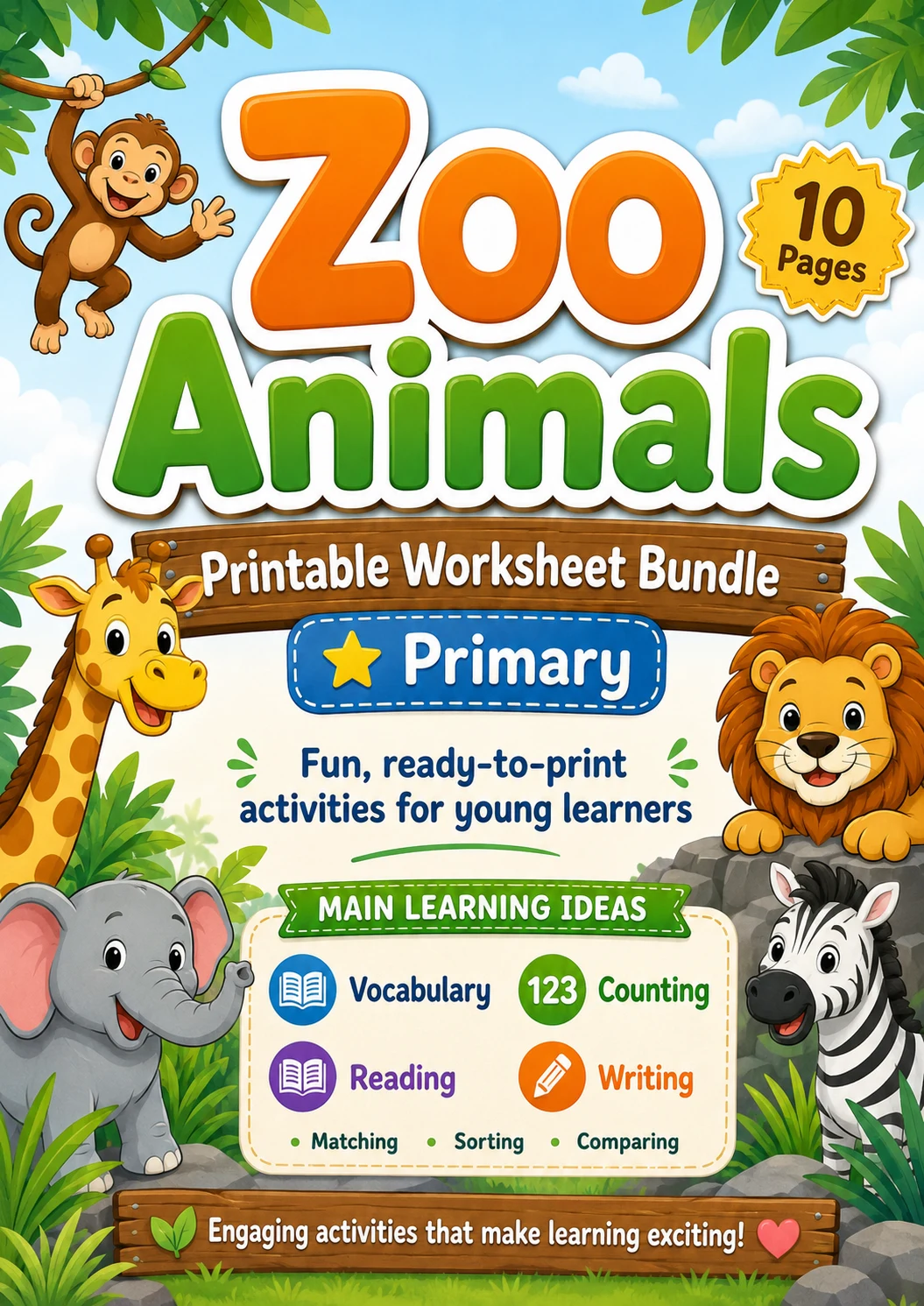 Zoo Animals Worksheet Pack