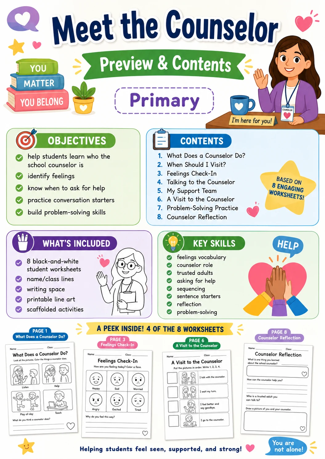 Meet the Counselor Worksheet Pack