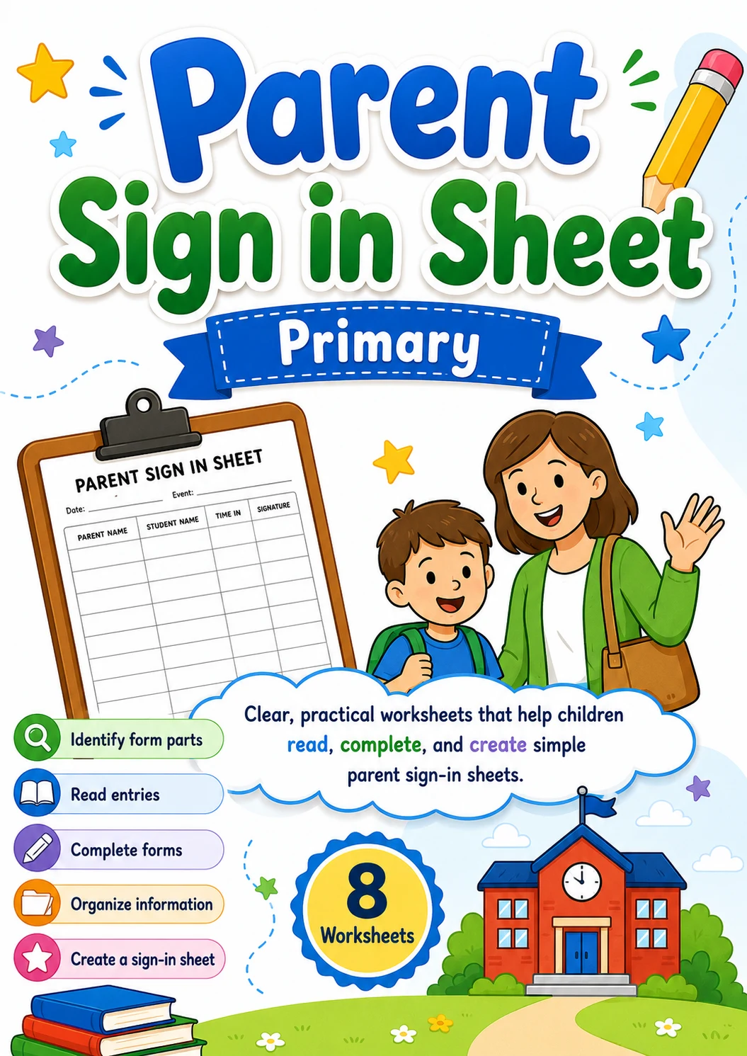 Parent Sign in Sheet Worksheet Pack
