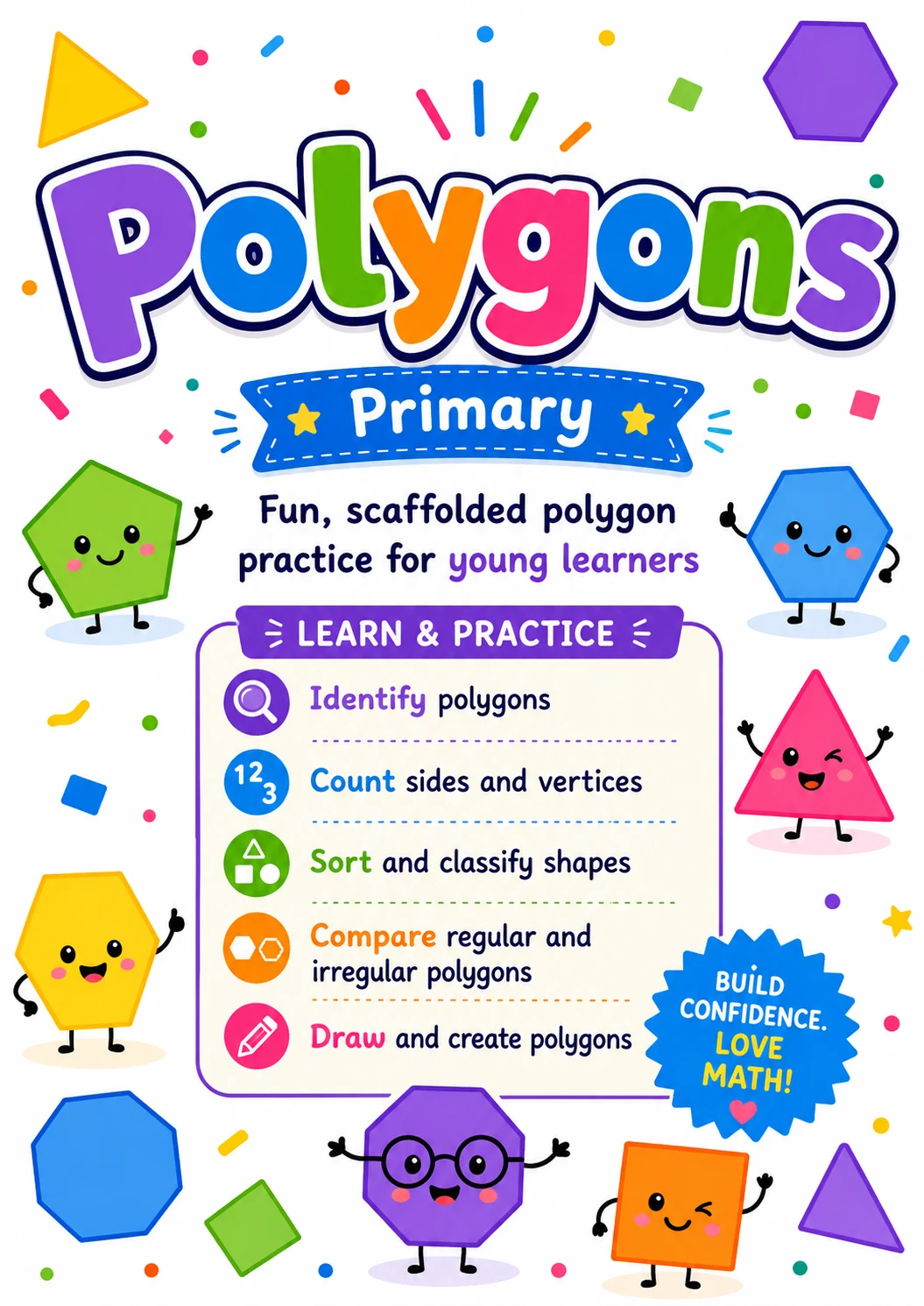 Polygons Worksheet Pack