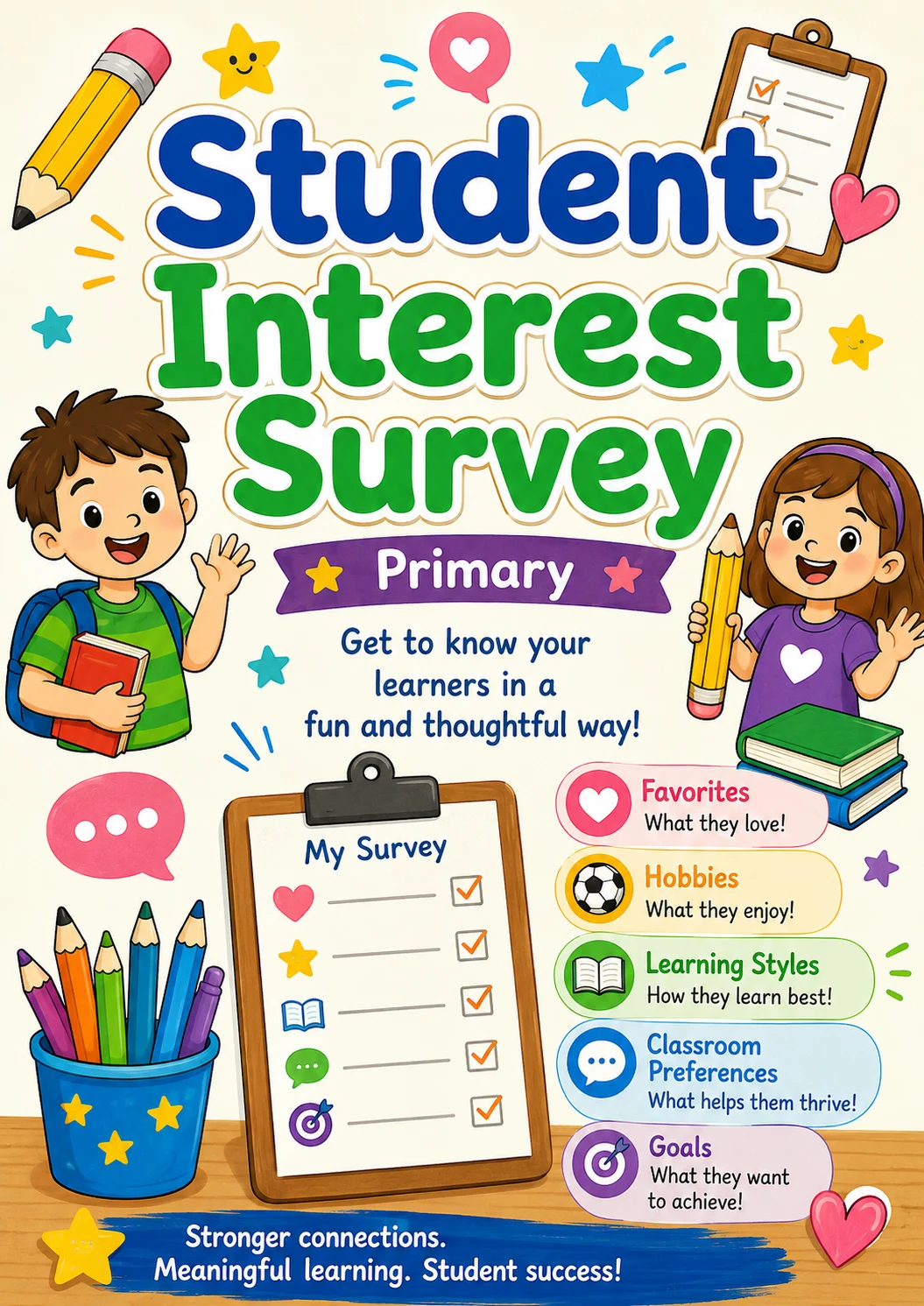 Student Interest Survey Worksheet Pack