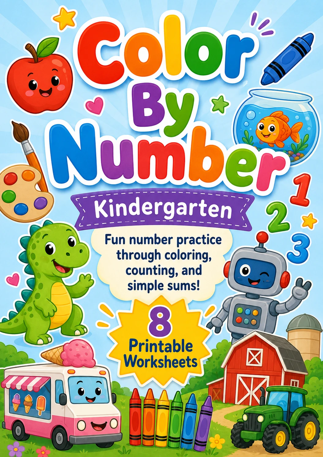 Color By Number Worksheet Pack