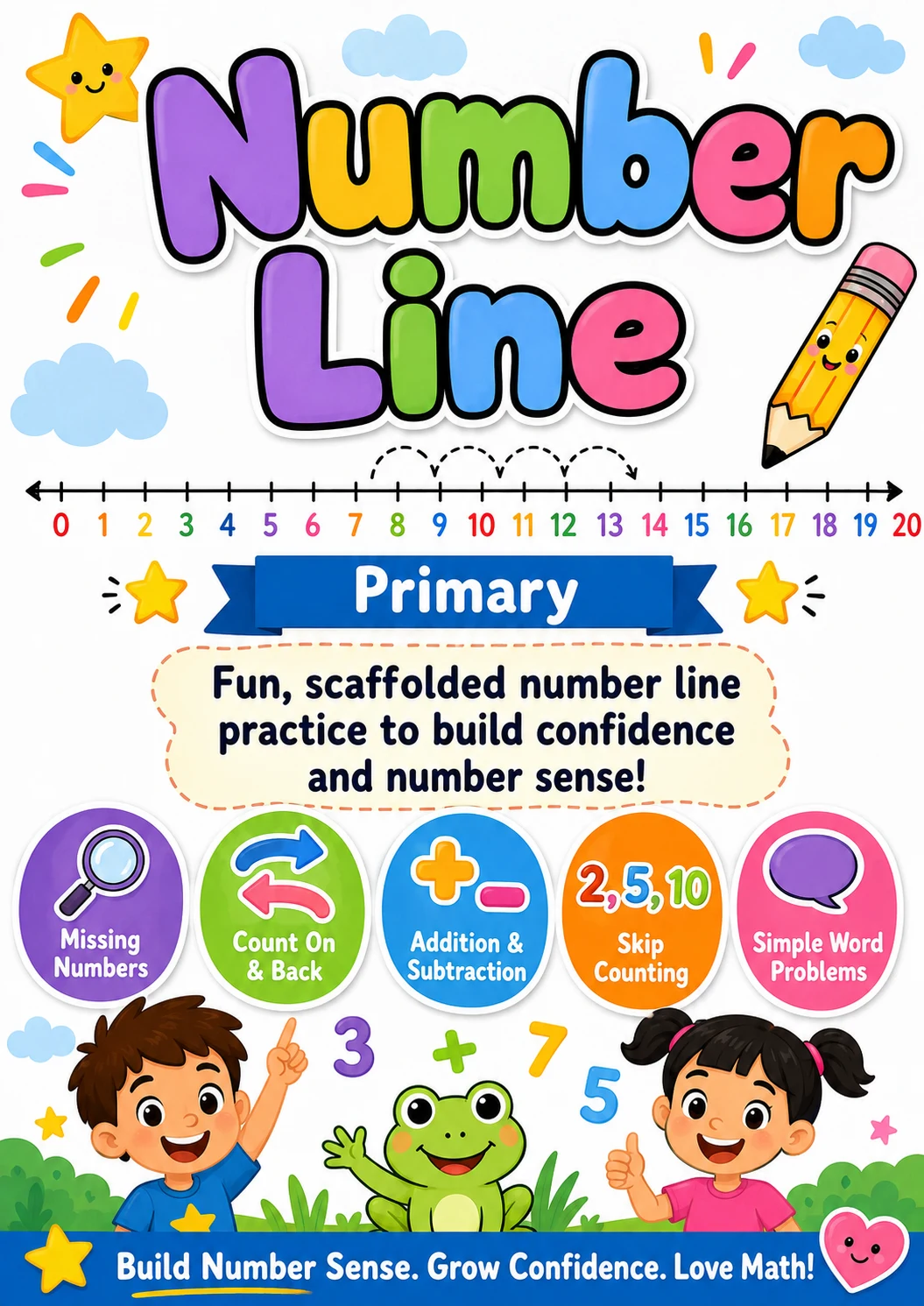 Number Line Worksheet Pack