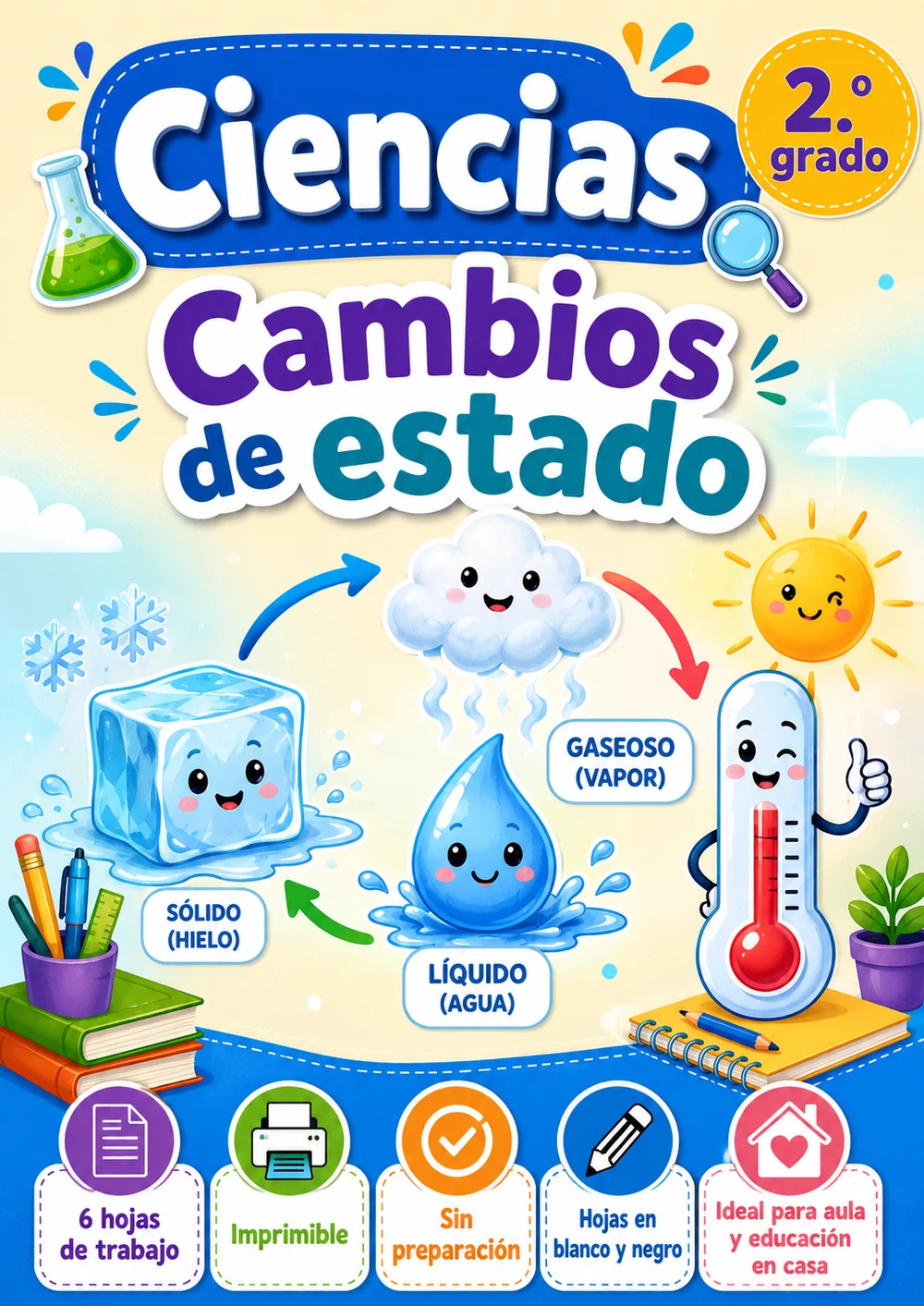 2.º grado - Cambios de estado - Paquete de ciencias en español