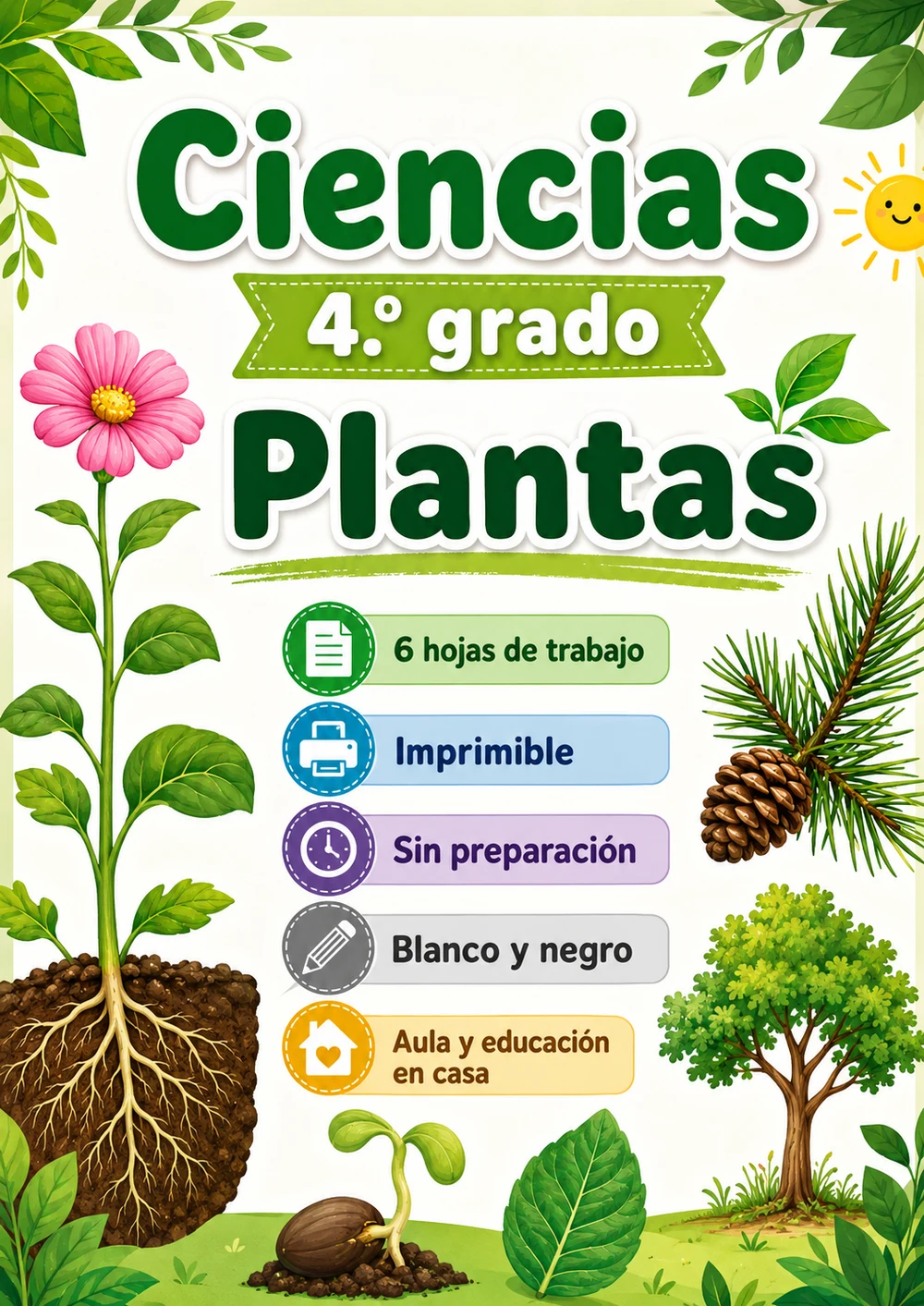 4.º grado - Plantas - Paquete de ciencias en español