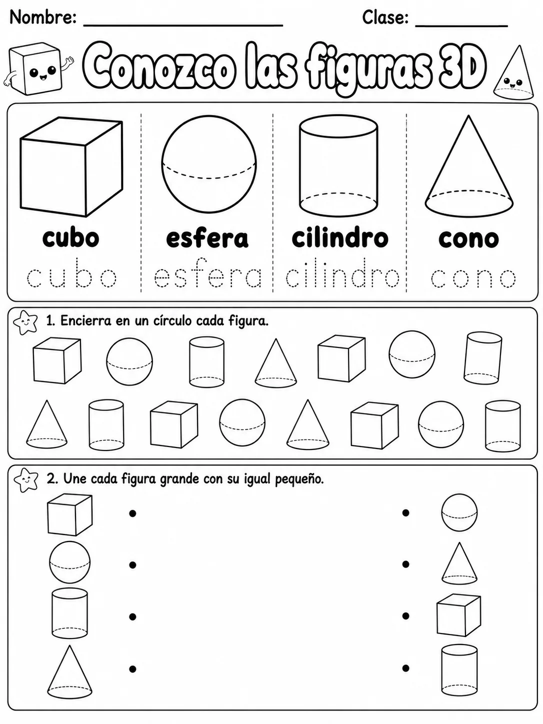 2.º grado - figuras 3D - Paquete de fichas