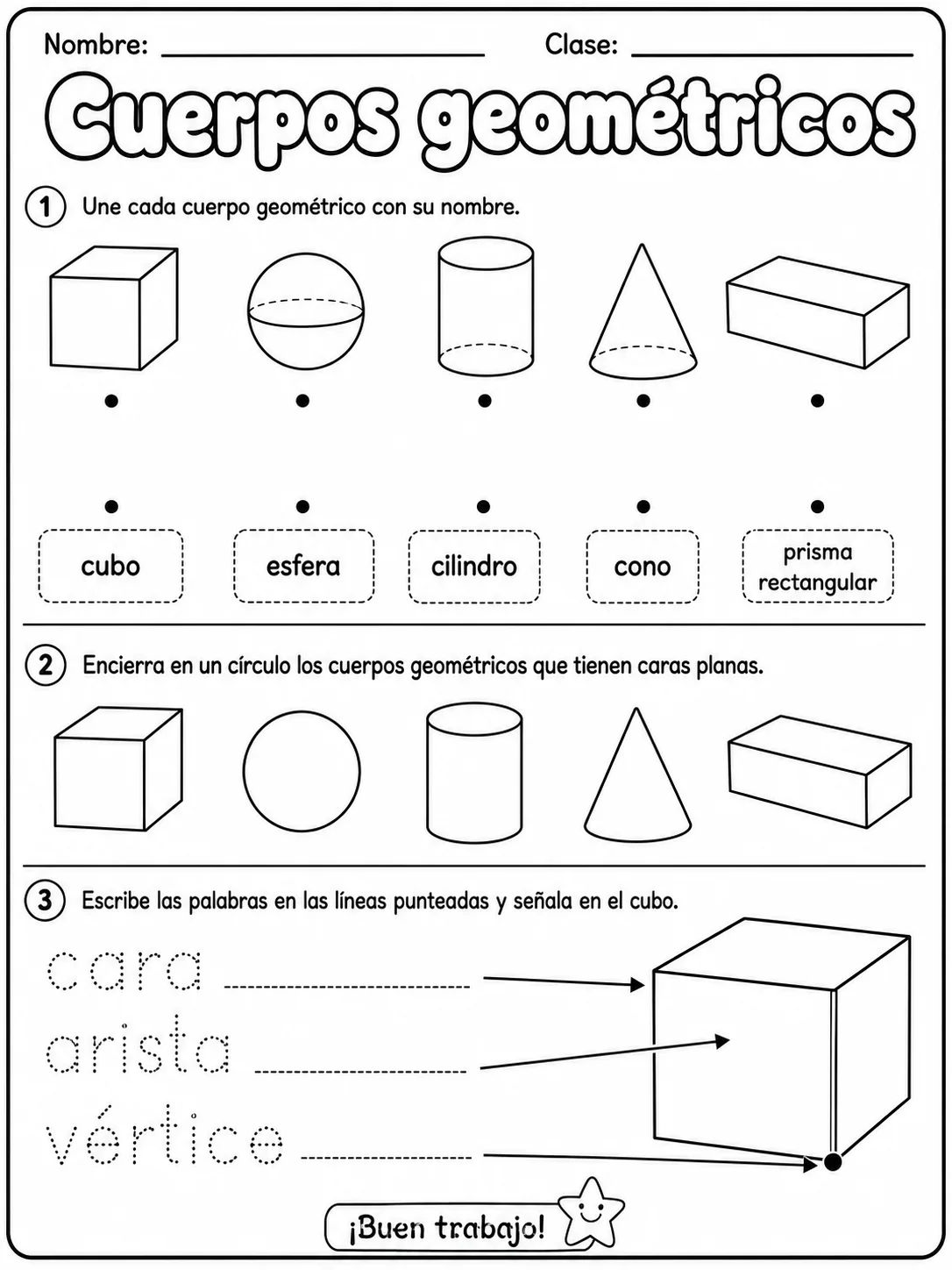 4.º grado - figuras 3D - Paquete de fichas