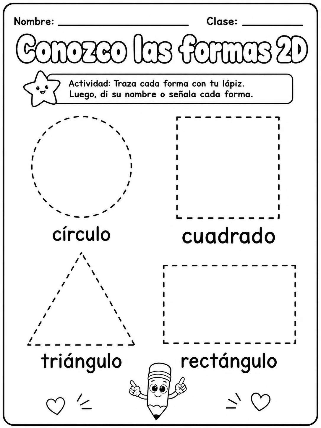 4.º grado - repaso mixto: formas 2D y líneas - Paquete de fichas - Conjunto 2