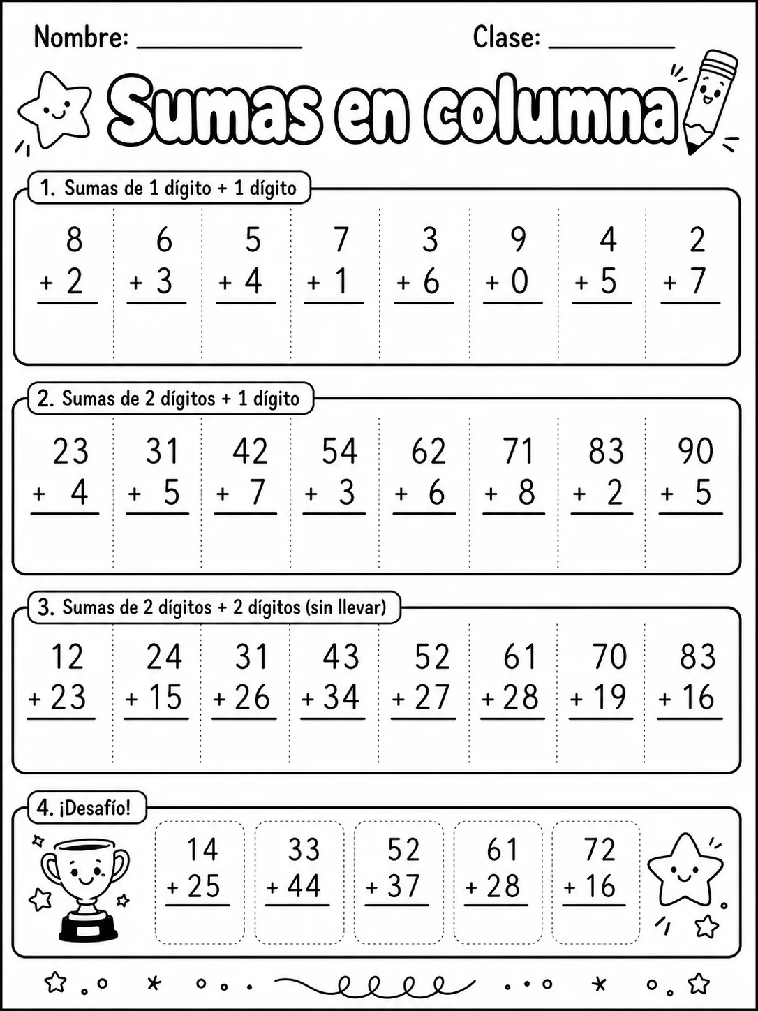 4.º grado - repaso mixto: suma y resta y multiplicación y división - Paquete de fichas