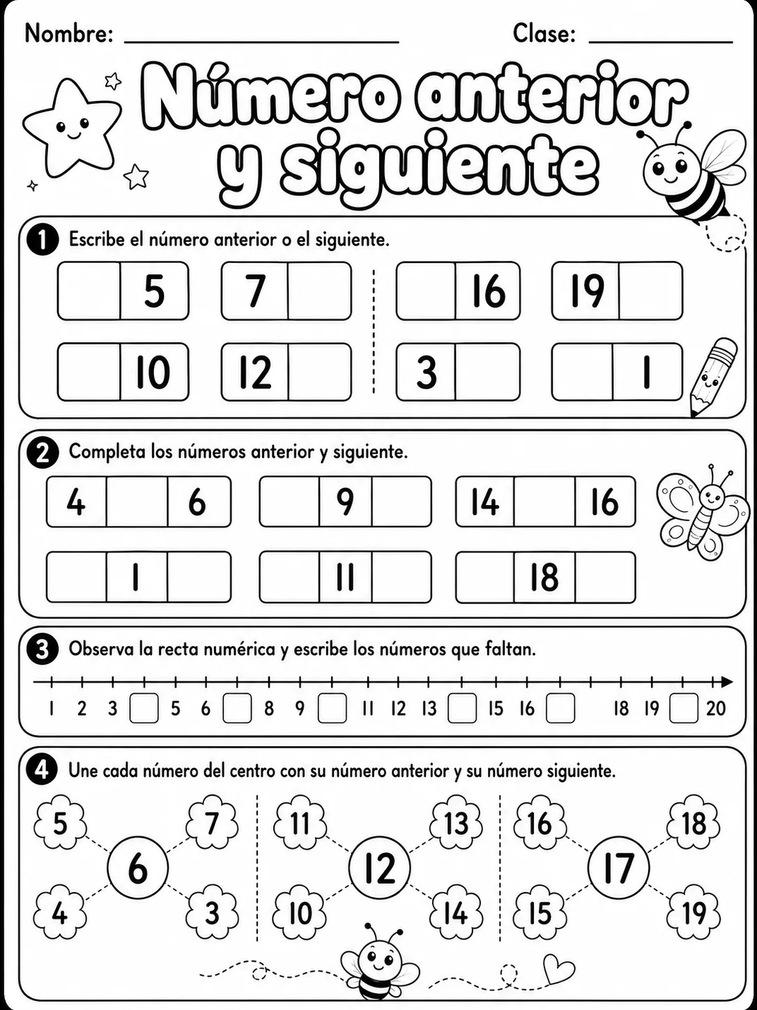 Kindergarten - números y conteo - Paquete de fichas - Conjunto 3