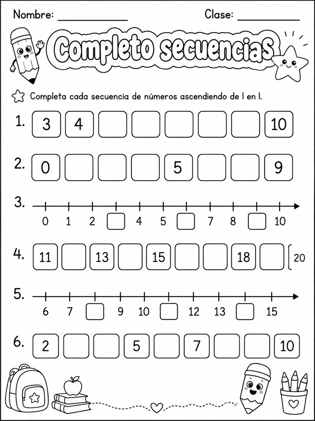 Kindergarten - patrones y secuencias - Paquete de fichas