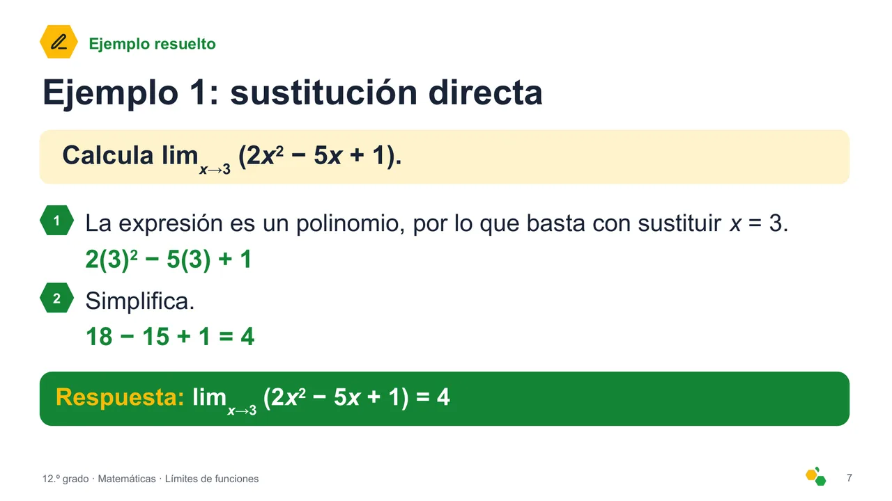 Límites de funciones — Diapositiva 8