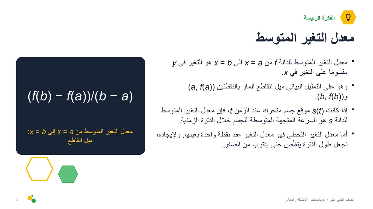 المشتقة والمماس — الشريحة 4